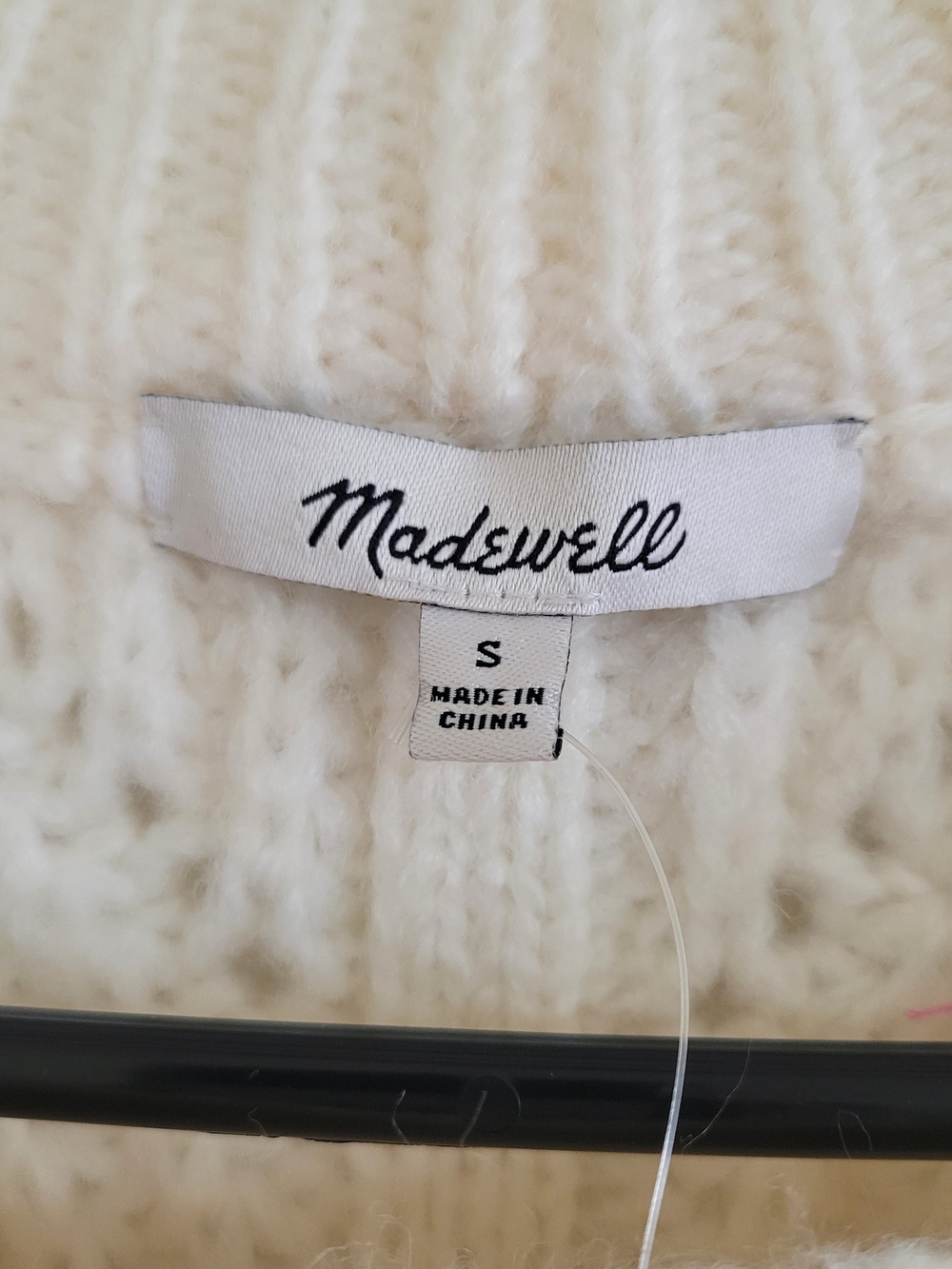 Madewell Pointelle Knowe Wool Blend Cream Sweater Vest - Picture 4 of 5
